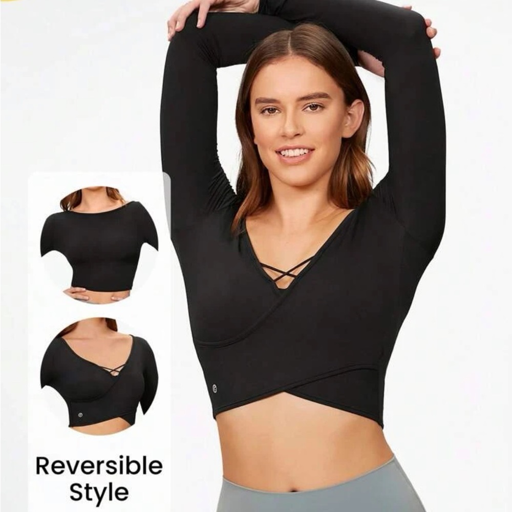 GLOWMODE Front to Back Crossover Cropped Top